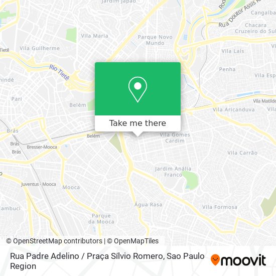 Mapa Rua Padre Adelino / Praça Sílvio Romero