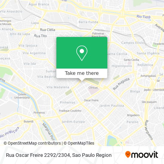 Mapa Rua Oscar Freire 2292/2304