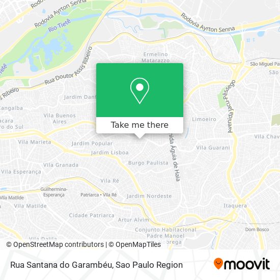 Mapa Rua Santana do Garambéu