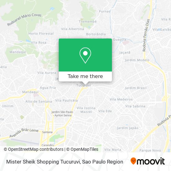 Mister Sheik Shopping Tucuruvi map