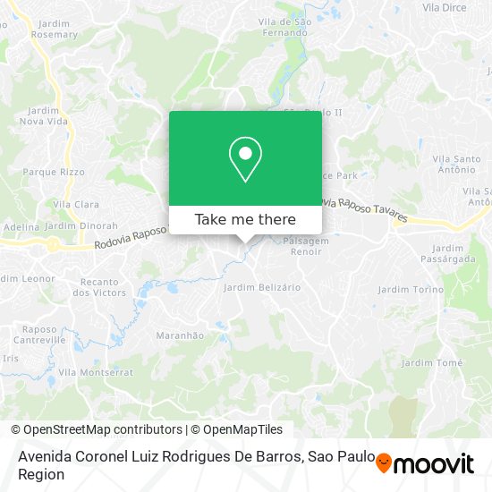 Mapa Avenida Coronel Luiz Rodrigues De Barros