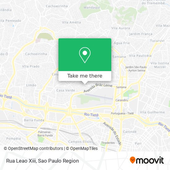 Rua Leao Xiii map