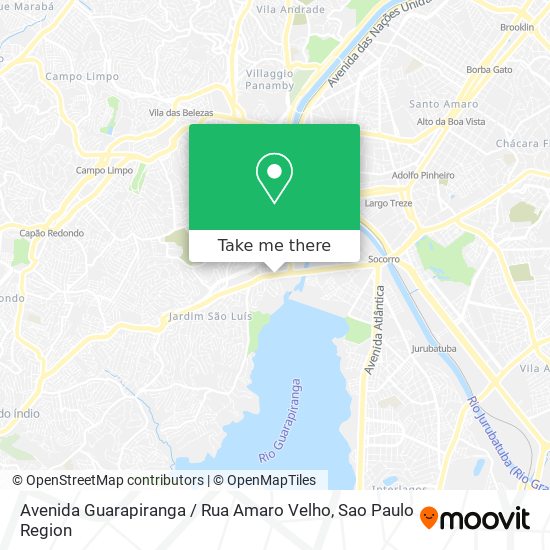Mapa Avenida Guarapiranga / Rua Amaro Velho