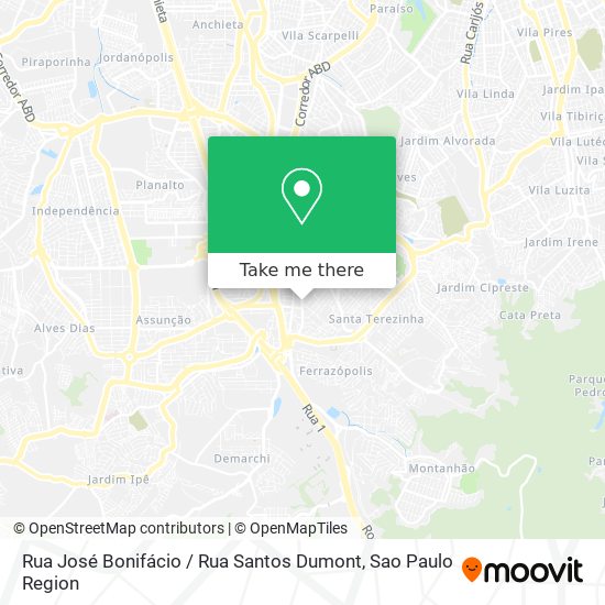 Mapa Rua José Bonifácio / Rua Santos Dumont