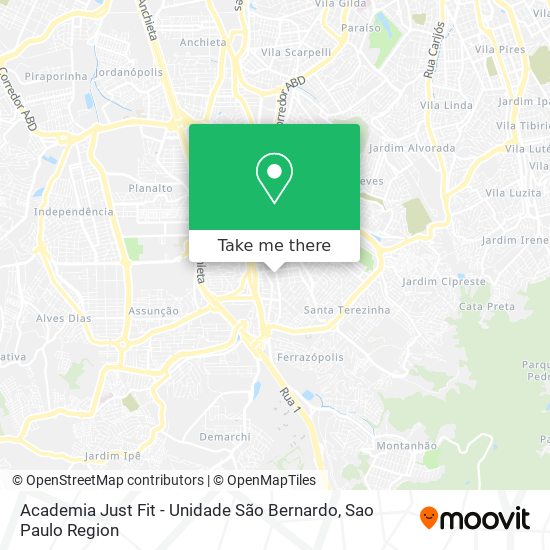 Mapa Academia Just Fit - Unidade São Bernardo