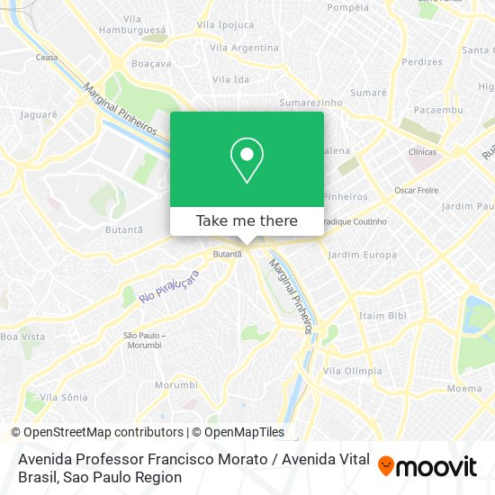 Avenida Professor Francisco Morato / Avenida Vital Brasil map