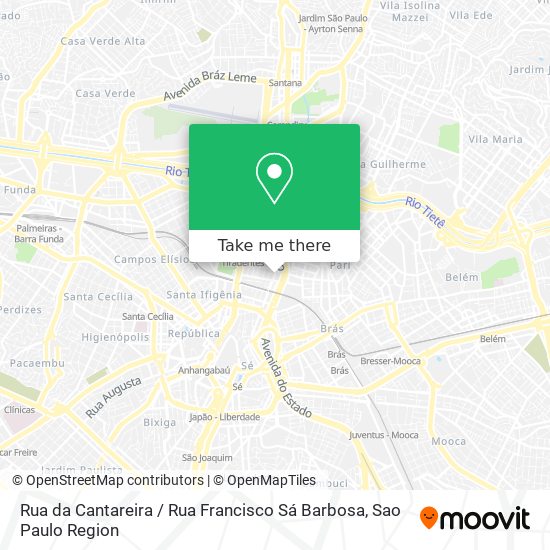 Mapa Rua da Cantareira / Rua Francisco Sá Barbosa