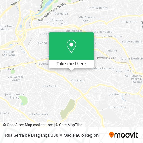 Rua Serra de Bragança 338 A map