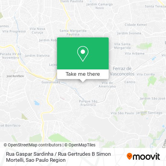 Rua Gaspar Sardinha / Rua Gertrudes B Simon Mortelli map
