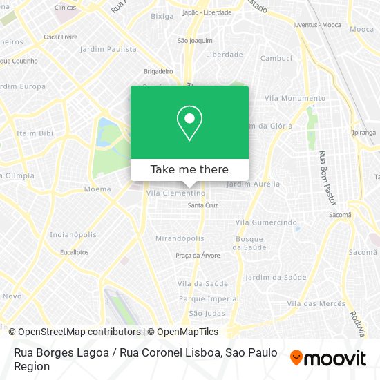 Mapa Rua Borges Lagoa / Rua Coronel Lisboa