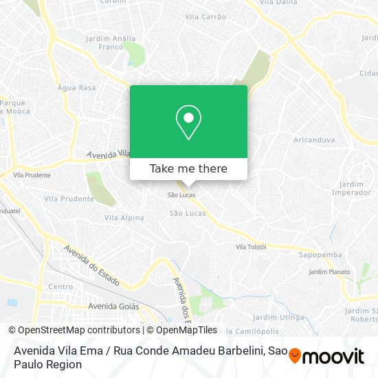 Avenida Vila Ema / Rua Conde Amadeu Barbelini map