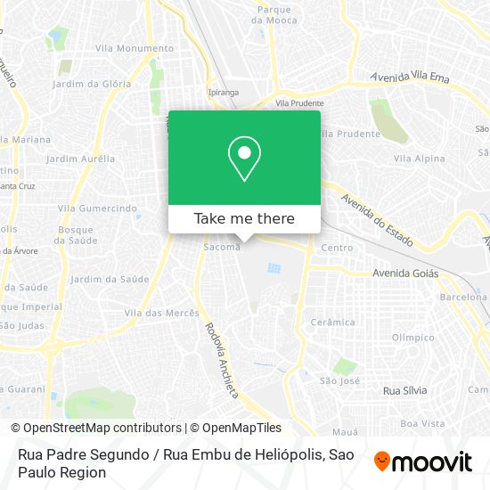 Mapa Rua Padre Segundo / Rua Embu de Heliópolis