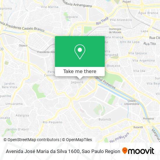 Mapa Avenida José Maria da Silva 1600