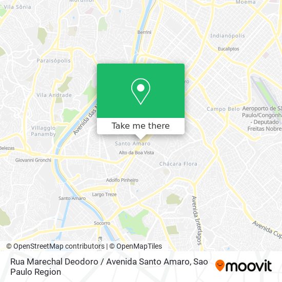 Mapa Rua Marechal Deodoro / Avenida Santo Amaro