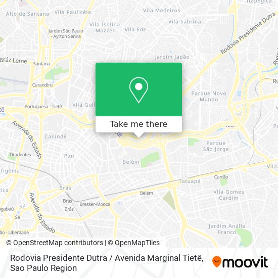 Rodovia Presidente Dutra / Avenida Marginal Tietê map