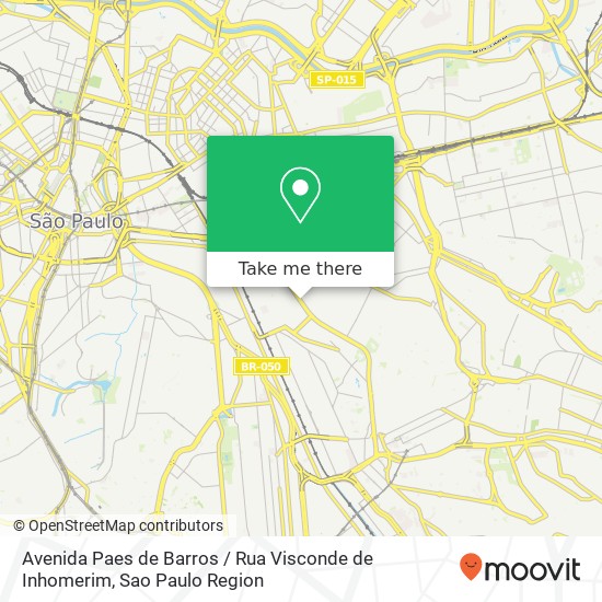 Avenida Paes de Barros / Rua Visconde de Inhomerim map