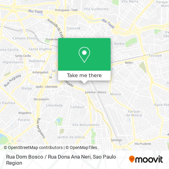 Mapa Rua Dom Bosco / Rua Dona Ana Neri