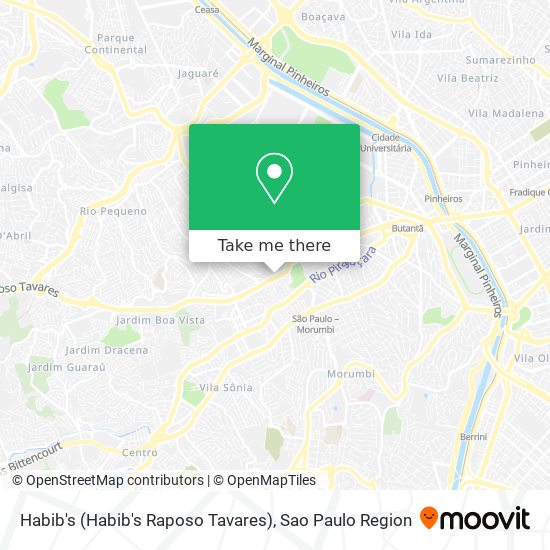 Mapa Habib's (Habib's Raposo Tavares)