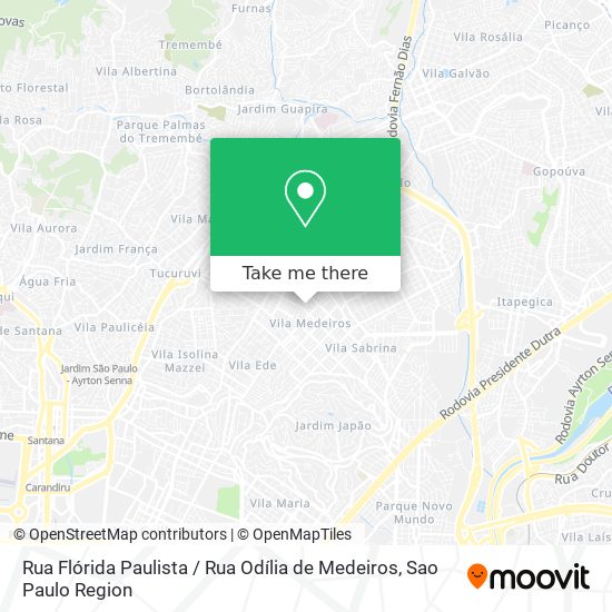 Mapa Rua Flórida Paulista / Rua Odília de Medeiros