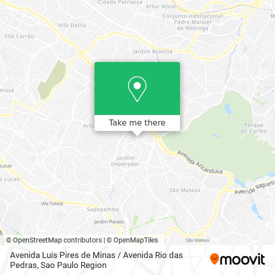 Mapa Avenida Luís Pires de Minas / Avenida Rio das Pedras