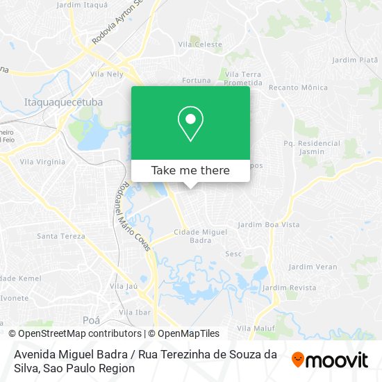 Mapa Avenida Miguel Badra / Rua Terezinha de Souza da Silva