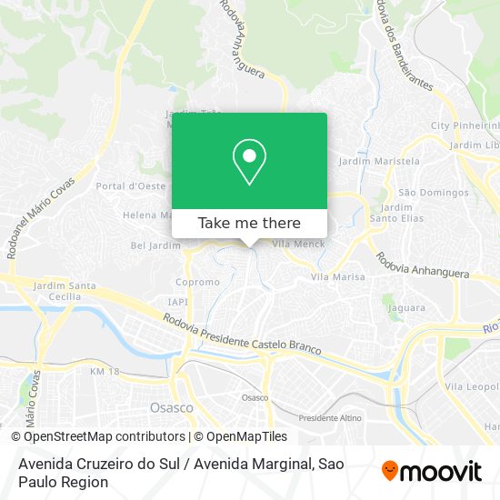 Avenida Cruzeiro do Sul / Avenida Marginal map