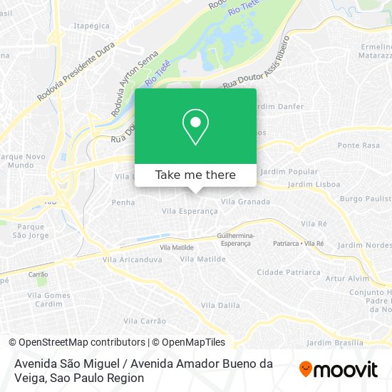 Avenida São Miguel / Avenida Amador Bueno da Veiga map