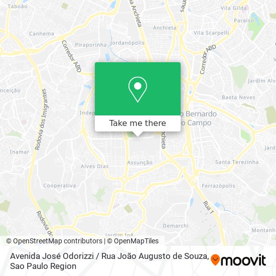 Avenida José Odorizzi / Rua João Augusto de Souza map