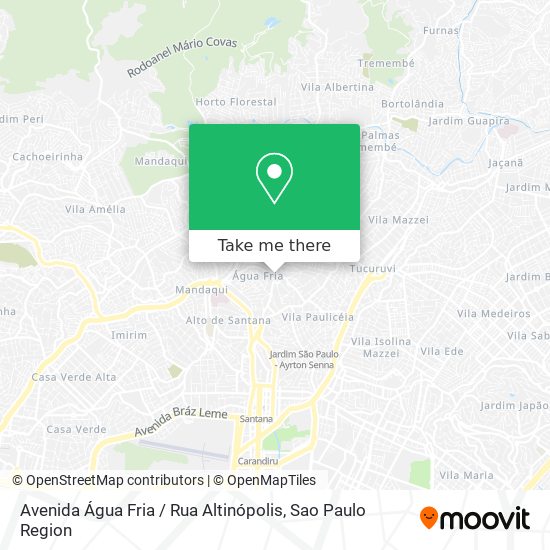 Avenida Água Fria / Rua Altinópolis map