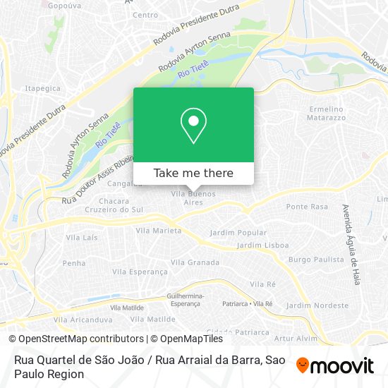 Mapa Rua Quartel de São João / Rua Arraial da Barra