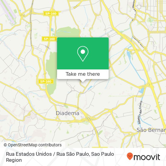 Mapa Rua Estados Unidos / Rua São Paulo