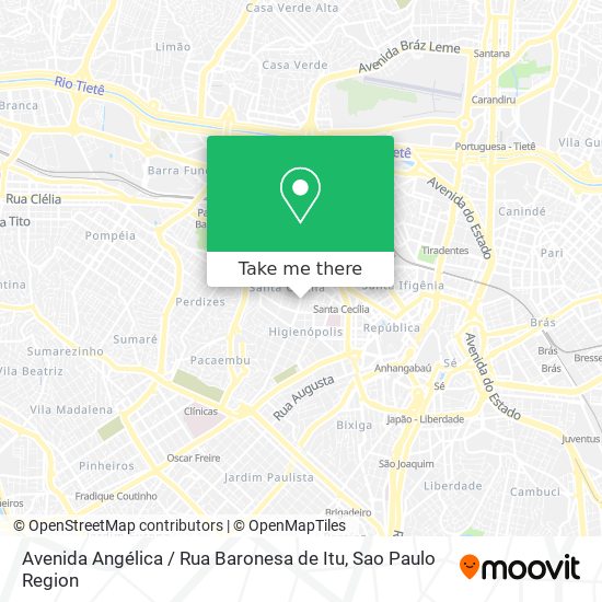 Avenida Angélica / Rua Baronesa de Itu map