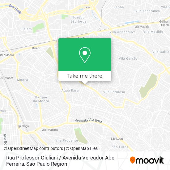 Mapa Rua Professor Giuliani / Avenida Vereador Abel Ferreira