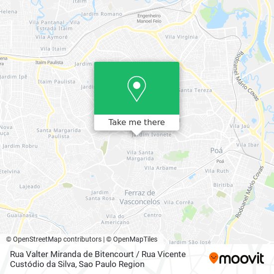 Mapa Rua Valter Miranda de Bitencourt / Rua Vicente Custódio da Silva