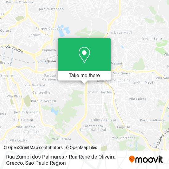 Mapa Rua Zumbi dos Palmares / Rua René de Oliveira Grecco