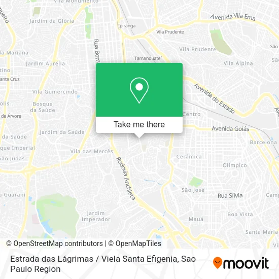 Estrada das Lágrimas / Viela Santa Efigenia map