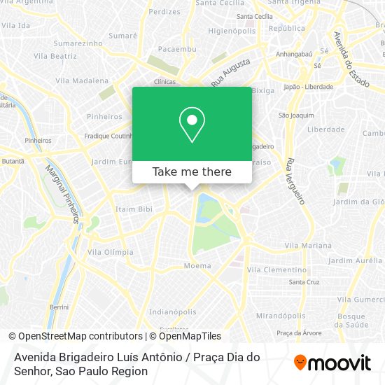 Avenida Brigadeiro Luís Antônio / Praça Dia do Senhor map