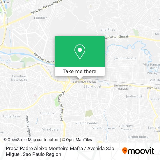 Mapa Praça Padre Aleixo Monteiro Mafra / Avenida São Miguel