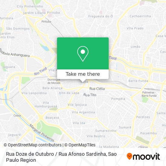 Mapa Rua Doze de Outubro / Rua Afonso Sardinha
