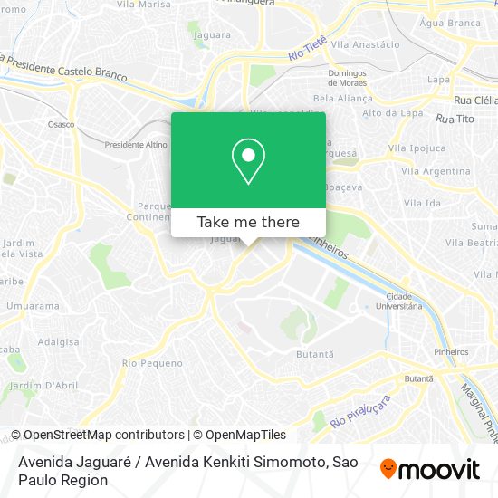 Mapa Avenida Jaguaré / Avenida Kenkiti Simomoto