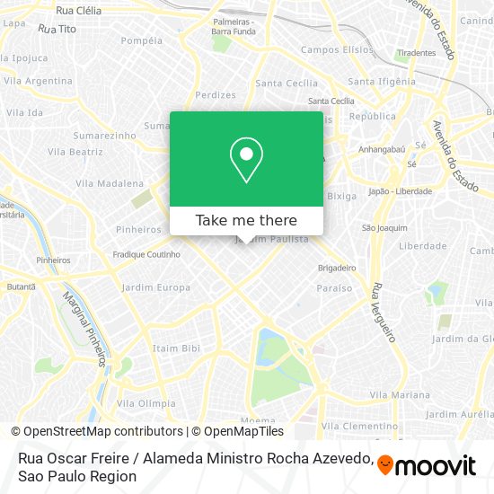 Mapa Rua Oscar Freire / Alameda Ministro Rocha Azevedo