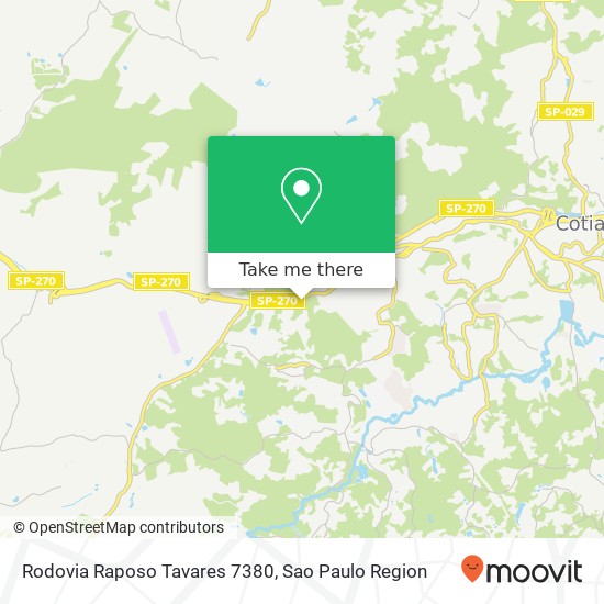 Mapa Rodovia Raposo Tavares 7380