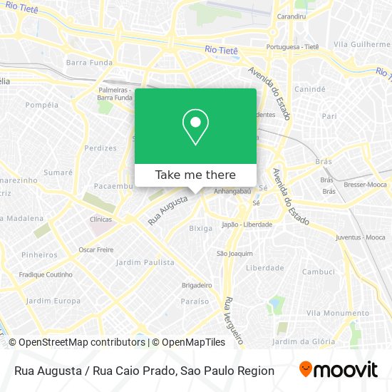 Mapa Rua Augusta / Rua Caio Prado