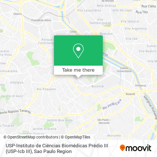 Mapa USP-Instituto de Ciências Biomédicas Prédio III (USP-Icb III)