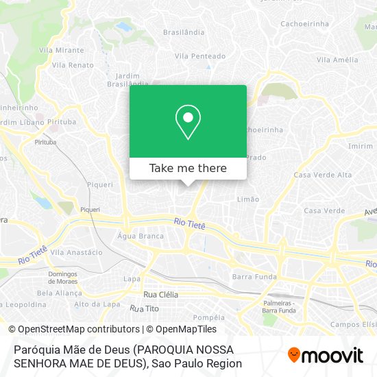 Mapa Paróquia Mãe de Deus (PAROQUIA NOSSA SENHORA MAE DE DEUS)