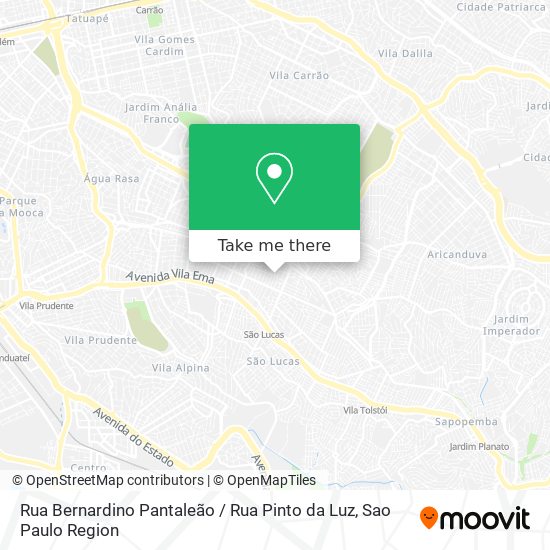 Mapa Rua Bernardino Pantaleão / Rua Pinto da Luz