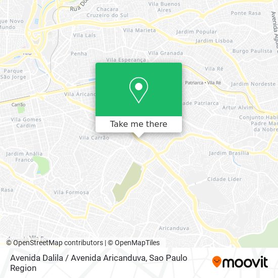 Avenida Dalila / Avenida Aricanduva map