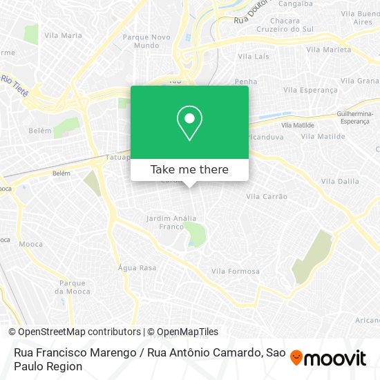 Mapa Rua Francisco Marengo / Rua Antônio Camardo