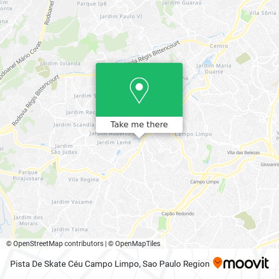 Mapa Pista De Skate Céu Campo Limpo