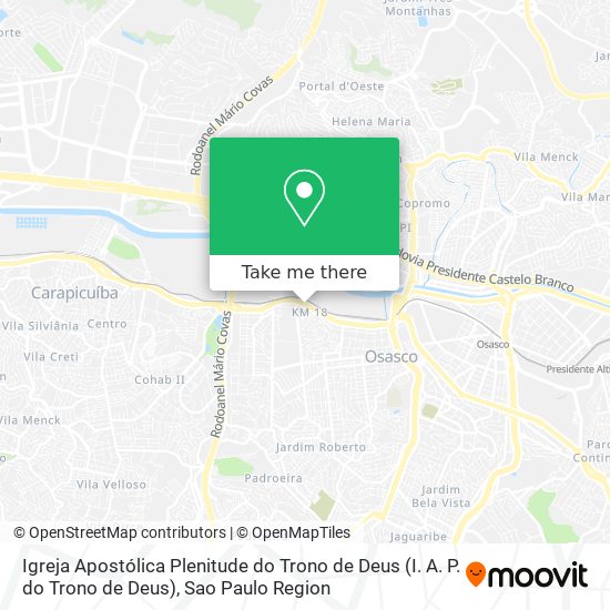 Mapa Igreja Apostólica Plenitude do Trono de Deus (I. A. P. do Trono de Deus)